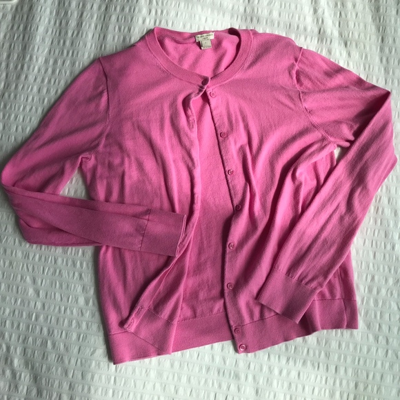 J. Crew Factory Sweaters - J Crew Cotton Cardigan Pink Large